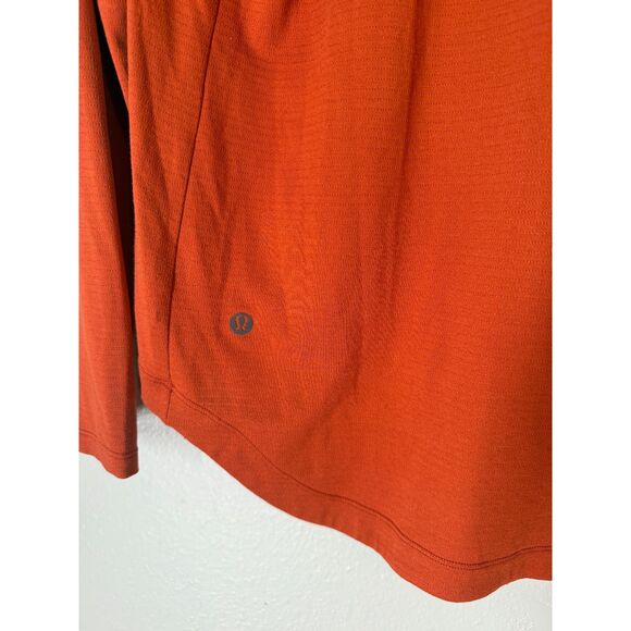 Lululemon Mens Vented Orange Long Sleeve Shirt Sz S Athletic Running Performance - Picture 7 of 9